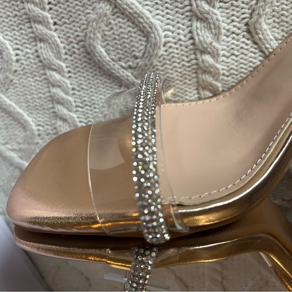 Top Moda Bridget Rose Gold Tie Up Ankle sandal Heel Women’s Size 7 - Picture 6 of 14